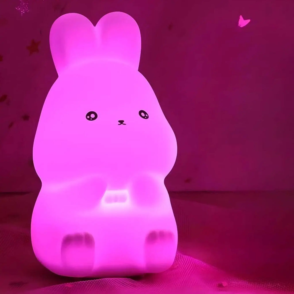 Veilleuse petit lapin en silicone, variations de couleur