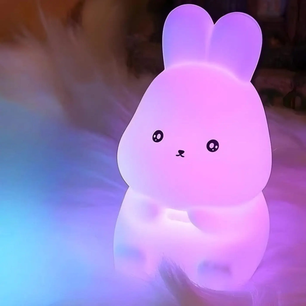 Veilleuse petit lapin en silicone, variations de couleur