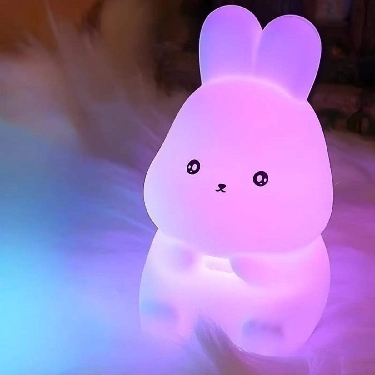 Veilleuse petit lapin en silicone, variations de couleur